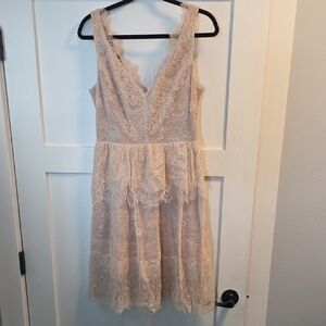 BCBG Max Azria Lace v-neck Tiered Dress